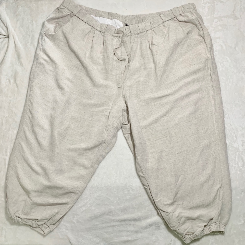 Lane Bryant Khaki Jogger Linen Pants Size 26/28